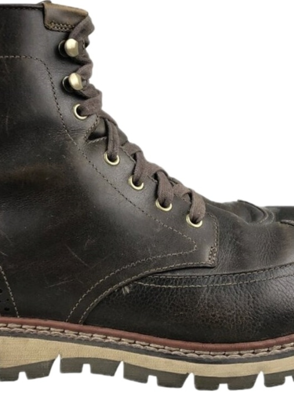 Timberland Britton Hill Chocolate Brown Leather Wingtip Oxford Boots. Men’s 10.5